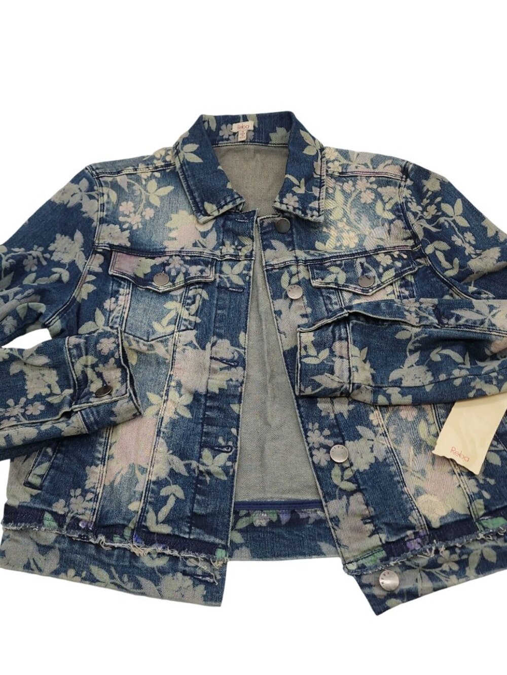 Reba Moonlight Bliss Floral Jean Jacket NWT Womens size small MRSP $118